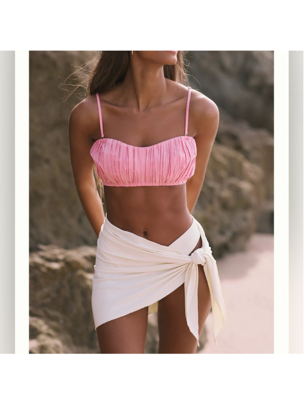 NWT Anthropologie Pink Poplin Mini Crop Top Size XL #0023